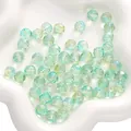 Perles facettées en verre vert menthe translucide de 10mm pour la création DIY - Vert