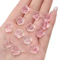 Cuentas de vidrio rosa de 12mm en forma de rosa para hacer joyas y artesanías DIY - 10 Piezas/Paquete / Rosa Hilo Suave