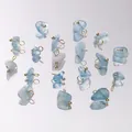 Pendentifs en pierre naturelle bleu clair pour création de bijoux DIY créatifs - 5-10mm (5 Pièces) / Aigue-marine