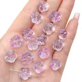 Cuentas de cristal con forma de rosa lila de 12 mm para creación de joyas hechas a mano - 10 Piezas/Paquete / Azul y Púrpura