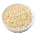 Cream colored 4mm glass seed beads round loose beads for DIY jewelry making crafts - 4mm (15g/Pack) / Yellow