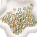 Perles en verre facettées de 10mm bleu et ambre pour la création de bijoux DIY - Ambre Clair