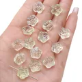 Cuentas de vidrio transparente de 12mm con forma de rosa para creación de joyas DIY - Verde claro