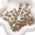 Perles de terre en verre facetté de 10 mm en bleu sarcelle et ambre pour bijoux DIY - Style Dunhuang