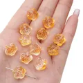 Cuentas de rosa de vidrio ámbar de 12 mm para hacer joyas y artesanías hechas a mano - Amarillo Anaranjado