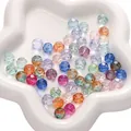 Perles en verre facettées transparentes de 10mm pour accessoires de bijoux DIY chic - Couleurs Mélangées Aléatoires