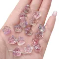 Cuentas de vidrio de rosa rosa de 12mm para hacer joyas y manualidades DIY - Púrpura Verde