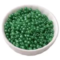 Handmade 4mm creamy green glass seed beads for DIY bracelet jewelry making kits - 4mm (15g/Pack) / Dark Green