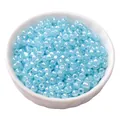 High-quality 4mm light blue pearlescent glass seed beads for DIY jewelry and bracelet making - 4mm (15g/Pack) / Light Blue