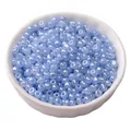 4mm light blue pearlescent glass seed beads in a white bowl for handmade DIY jewelry - 4mm (15g/Pack) / Dark Blue