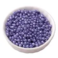 4mm lavender pearlescent glass seed beads in a white bowl for DIY jewelry crafting - 4mm (15g/Pack) / Navy Blue