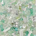 Mixed DIY jewelry making kit featuring silver charms and green glass beads - The Wizard of Oz Green / 30g/Pack / Silver