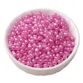 Set of 4mm pink cream glass seed beads in a white bowl for DIY jewelry crafting - 4mm (15g/Pack) / Fuschia