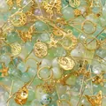 Mixed DIY glass beads and gold alloy charms for handmade jewelry making - The Wizard of Oz Green / 30g/Pack / Gold