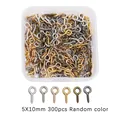 Boxed 300pcs 5x10mm assorted metallic colors screw eye pins for jewelry DIY crafts - Iron Eye Pin / 300 Pieces/Pack (5x10mm) / Random Mixed Colors