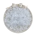 Clear acrylic barrel-shaped beads with large holes for DIY jewelry making crafts - Approx. 100 Pieces/Pack (9x6mm) / Glitter White