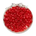 Vibrant red transparent acrylic barrel beads with large holes for DIY jewelry making - Approx. 100 Pieces/Pack (9x6mm) / Glitter Bright Red