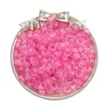Pink glittery acrylic large hole barrel beads for DIY handmade jewelry crafting - Approx. 100 Pieces/Pack (9x6mm) / Glitter Pink