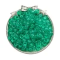 Vibrant emerald green transparent acrylic pony beads for DIY jewelry making projects - Approx. 100 Pieces/Pack (9x6mm) / Glitter Dark Green