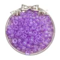Purple translucent acrylic large hole beads with glitter for DIY jewelry making - Approx. 100 Pieces/Pack (9x6mm) / Glitter Purple