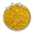 Transparent yellow acrylic barrel beads with large holes for DIY jewelry crafting - Approx. 100 Pieces/Pack (9x6mm) / Glitter Yellow