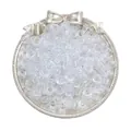 Transparent acrylic barrel pony beads with large holes for DIY jewelry making - Approx. 100 Pieces/Pack (9x6mm) / Clear White