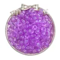 Transparent purple acrylic large hole pony beads for DIY jewelry making and crafts - Approx. 100 Pieces/Pack (9x6mm) / Transparent Light Purple