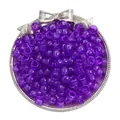 Translucent purple acrylic barrel beads with large holes for DIY jewelry crafting - Approx. 100 Pieces/Pack (9x6mm) / Transparent Dark Purple