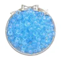 Translucent blue acrylic pony beads in a decorative silver tray for DIY jewelry making - Approx. 100 Pieces/Pack (9x6mm) / Transparent Light Blue