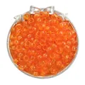 Vibrant orange transparent acrylic pony beads for DIY jewelry making and craft projects - Approx. 100 Pieces/Pack (9x6mm) / Transparent Orange