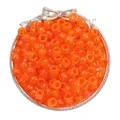 Translucent orange acrylic pony beads with large holes for DIY jewelry making - Approx. 100 Pieces/Pack (9x6mm) / Transparent Tangerine