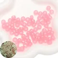 Pink luminous acrylic barrel beads with large holes for DIY necklace and bracelet jewelry making - Approx. 100 Pieces/Pack (9x6mm) / Luminous Pink