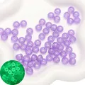 Purple luminous acrylic barrel beads for DIY bracelets with a glow-in-the-dark effect. - Approx. 100 Pieces/Pack (9x6mm) / Luminous Purple