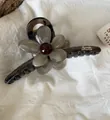 Dettaglio di un fermaglio per capelli in stile coreano con design a fiori marmorizzati - 1# Molletta a Pinza Fiore Grande