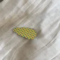 Acetate teardrop hair clip with yellow and blue polka dot pattern on linen background - 3# Yellow Waterdrop Clip