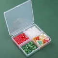 Weihnachts-Bastelperlen-Set in einer 4-Fächer-Box für die DIY-Schmuckherstellung - Ca. 1445 Stück / Weihnachts-Verpackungsset