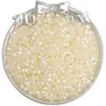 4mm bicone glass seed beads with iridescent unicorn white finish for DIY jewelry - 4mm (10g/Pack Approx 140 Pcs) / Beige