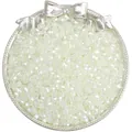 4mm iridescent white bicone glass beads for DIY jewelry making in a silver tray. - 4mm (10g/Pack Approx 140 Pcs) / Light Yellow