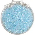 Perline di vetro sfaccettate da 4mm azzurre per gioielli fai da te in vassoio d'argento - 4mm (10g/Confezione Circa 140 Pezzi) / Celeste