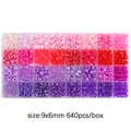 Set completo di perline pony 9x6mm rosa e viola in 32 scomparti per la creazione di gioielli DIY - Rosso Viola / 9x6mm (640 Pezzi)