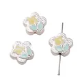 Silver tulip flower alloy beads with yellow and green enamel drip oil for DIY jewelry making - Tulip Style / 15mm (1 Piece/Pack) / Yellow