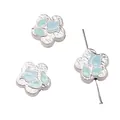 Matte silver alloy tulip flower beads with blue and green enamel for DIY jewelry making - Tulip Style / 15mm (1 Piece/Pack) / Blue