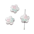 Silver tulip flower enamel beads for DIY handmade jewelry making and beading projects - Tulip Style / 15mm (1 Piece/Pack) / Pink