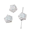Matte silver tulip flower enamel charm beads for DIY handmade jewelry and accessory making - Star Style / 13mm (1 Piece/Pack) / Pale Blue
