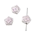 Lavender tulip alloy beads with matte silver finish for DIY jewelry crafting - Star Style / 13mm (1 Piece/Pack) / Pink Purple