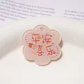 Dije colgante de acrílico rosa con forma de flor y bendición china para manualidades - 39x42mm (1 Pieza/Paquete) / Paz y Alegría