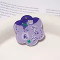 Colgante de acrílico morado en forma de flor con dibujo de oso para DIY - 39x42mm (1 Pieza/Paquete) / Placas Con Forma De Flor: Pu Shi Wu Hua (que Significa: Simple Y Sin Adornos)