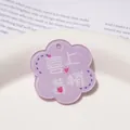 Lindo amuleto de acrílico morado con forma de flor con diseño de fresa y corazón para DIY - 39x42mm (1 Pieza/Paquete) / Alegría en el Rostro