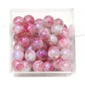 10mm pink marbled crackle glass beads for DIY jewelry making in a clear box - Color 11
