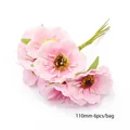 Ramo de flores artificiales rosas con estambres de espuma para tocados hechos a mano 6pzs - Flor / L110mm 6 Piezas / Rosa